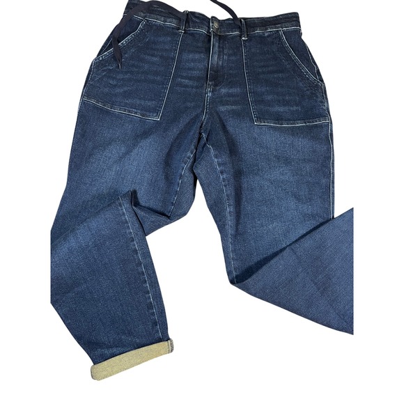 Judy Blue Denim - Judy Blue Jogger Jeans Dark Wash Drawstring Patch Pocket Womens 18W